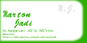 marton jadi business card